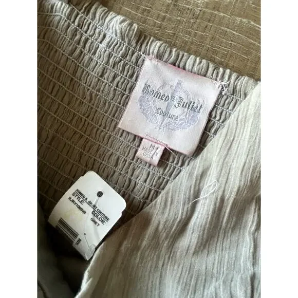 Romeo + Juliet Couture Maxi Dress Womens M Taupe Boho Gauze Crochet Beach NWT - Picture 2 of 13